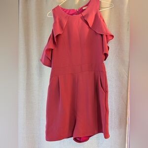 Elegant Ruffled Miami Pink Romper